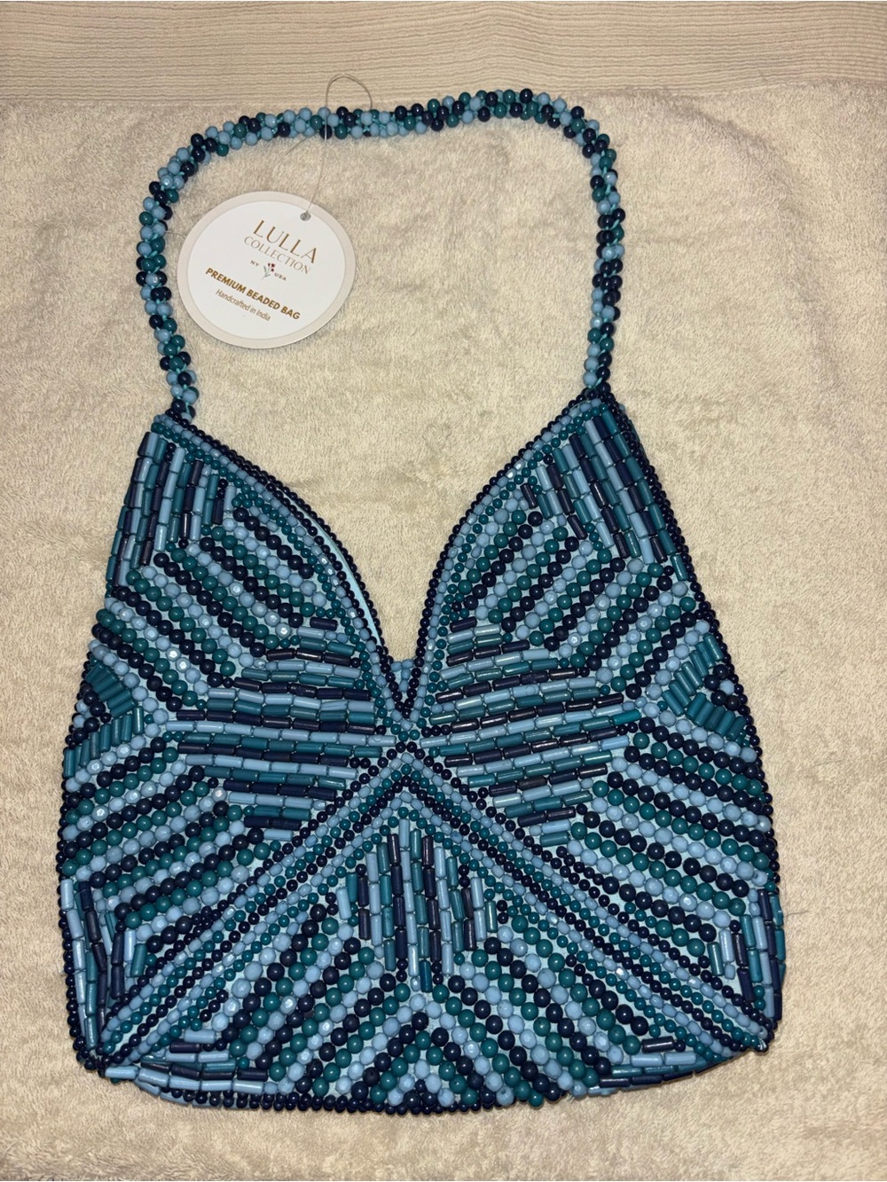 Lulla Collection Teal Beaded Women’s Shoulder Bag